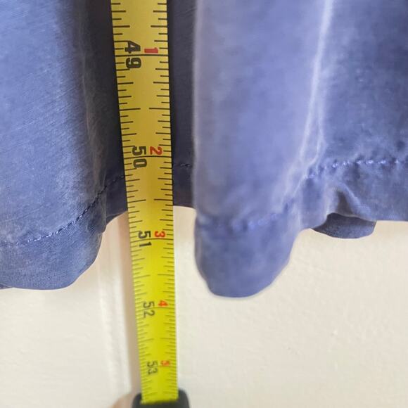 Blue Satin Midi Dress Button Back Minimalist Cottagecore Soft Rayon Flowy S NWT - Picture 7 of 7